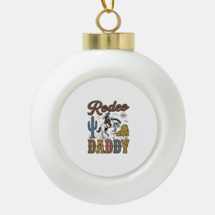 Rodeo Daddy Vintage Western Cowboy Hemd Design_1 Keramik Kugel-Ornament