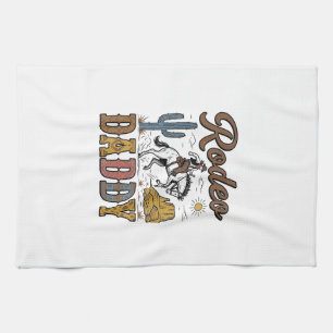 Rodeo Daddy Vintage Western Cowboy Shirt Design_1 Geschirrtuch