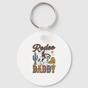 Rodeo Daddy Vintage Western Cowboy Shirt Design_1 Schlüsselanhänger