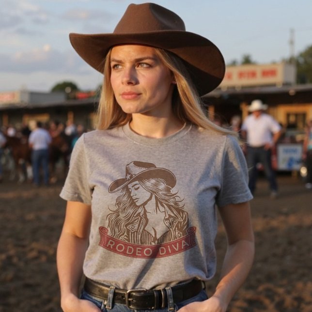 Rodeo Diva Trendy Cowgirl Western Graphic T-Shirt (Rodeo Diva Trendy Cowgirl Western Graphic T-Shirt)