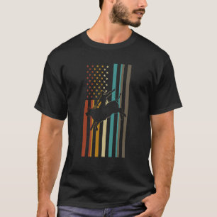 Rodeo Flag Retro Rodeo Riding Bull T-Shirt