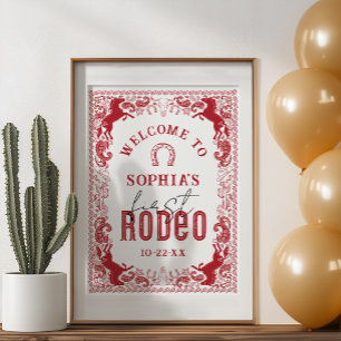 Rodeo Geburtstagsparty Begrüßungszeichen - Roter W Poster