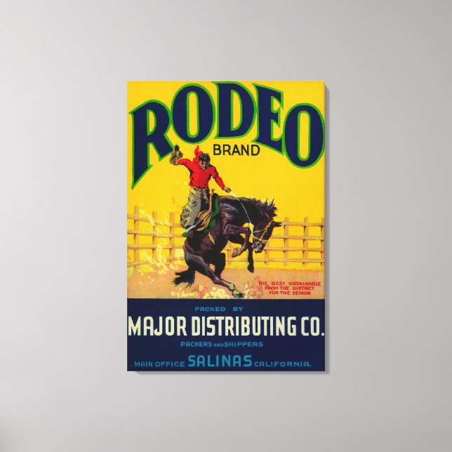 Rodeo Gemüse LabelSalinas, CA Leinwanddruck (Vorderseite)