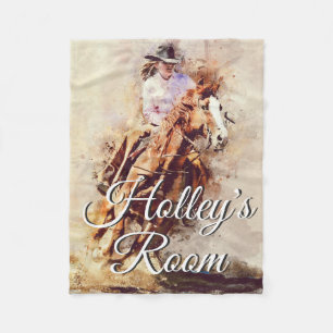 Rodeo Girl über Pferdezucht Personalisiert Fleecedecke