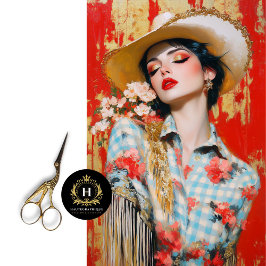 Rodeo Glam Luxe Western Cowgirl Decoupage Seidenpapier