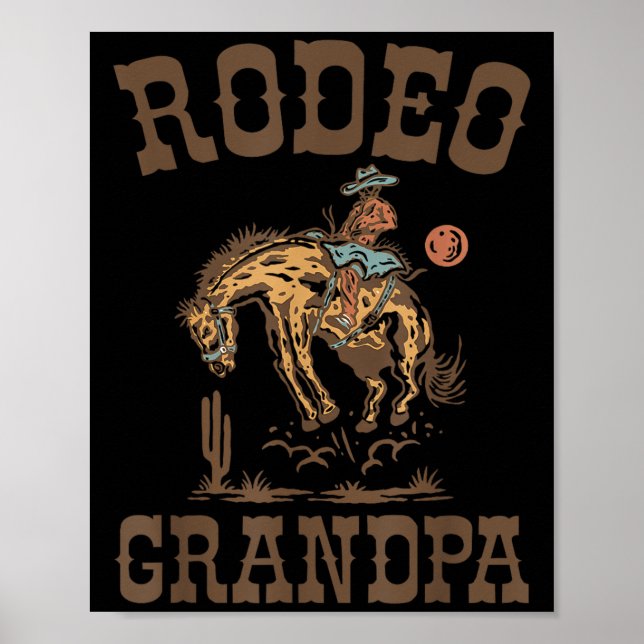 Rodeo Grandpa Cowboy Cowgirl Birthday Family Match Poster (Vorne)