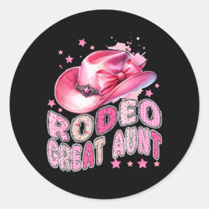 Rodeo Große Tante Pinke Cowgirl 1. Geburtstag Fami Runder Aufkleber