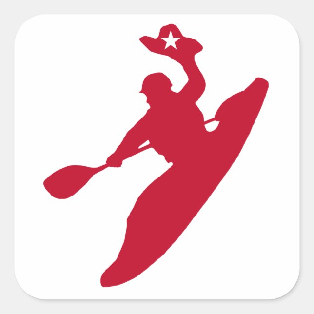 Rodeo Kayak Quadratischer Aufkleber (Vorderseite)