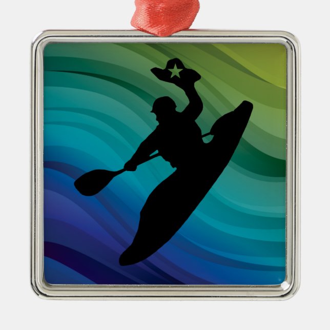 Rodeo Kayak Silbernes Ornament (Vorne)