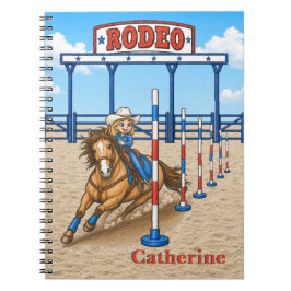 Rodeo Kid Cowgirl Stangenbiegen Notizbuch Notizblock