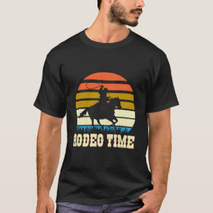 Rodeo-Kuh-Lasso-Stiefel Pferd Ranch Rodeo-Zeit T-Shirt
