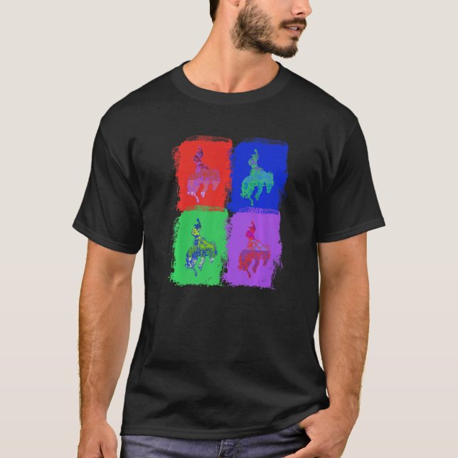 Rodeo-Kühe Farbige Pop T-Shirt (Vorderseite)