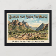 Rodeo, New Mexico - Viehertreiben Vintage-Postkart