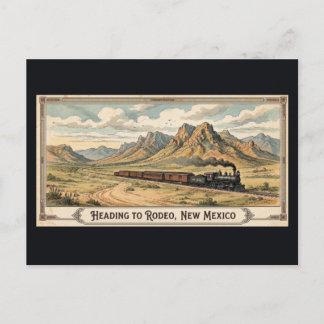 Rodeo, New Mexico - Vintage-Postkarte eines Zuges Postkarte