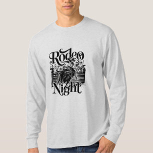 Rodeo Night" Dynamic Western Bull Rider T - Shirt