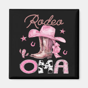 Rodeo-Oma-Rosa-Stiefel-Coquette-Cowgirl-Geburtstag Magnet
