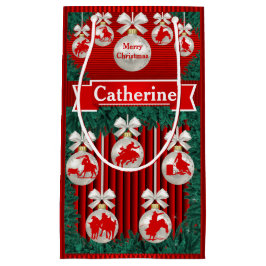 Rodeo Ornamente auf der Red Holiday Geschenktasche Kleine Geschenktüte