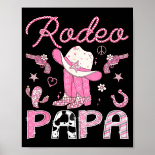 Rodeo Papa Pink Boots Disco Cowgirl 1. Geburtstag Poster