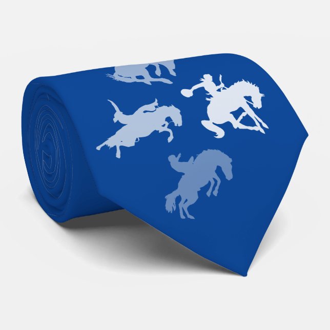 Rodeo Pferde | Deep Blue Krawatte (Gerollt)