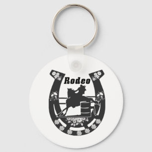 Rodeo Pferdeschuh - Barrel Racing Design Schlüsselanhänger