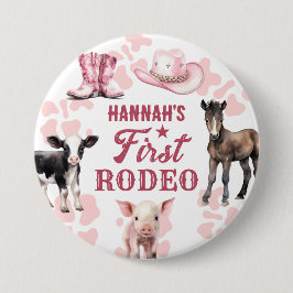 Rodeo Pink Birthday Button