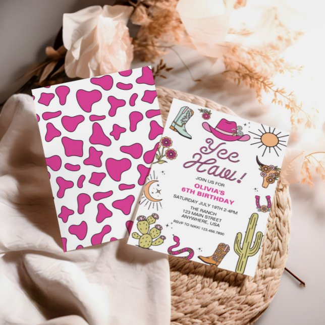 Rodeo Pink Western Geburtstag Einladung (Von Creator hochgeladen)