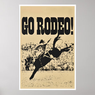 Rodeo-Plakat Kunst Western-Druck Cowboy (H944) Poster
