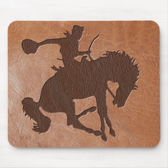 Rodeo-prägeartiges Leder Mousepad (Vorne)