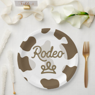 Rodeo Princess Country Western Tiara Crown Party Pappteller