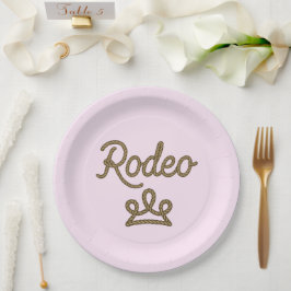 Rodeo Princess Country Western Tiara Crown Pink Pappteller