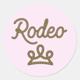 Rodeo Princess Country Western Tiara Crown Pink Runder Aufkleber