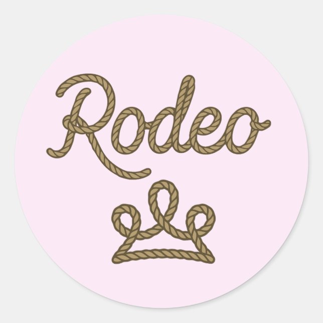 Rodeo Princess Country Western Tiara Crown Pink Runder Aufkleber (Vorderseite)