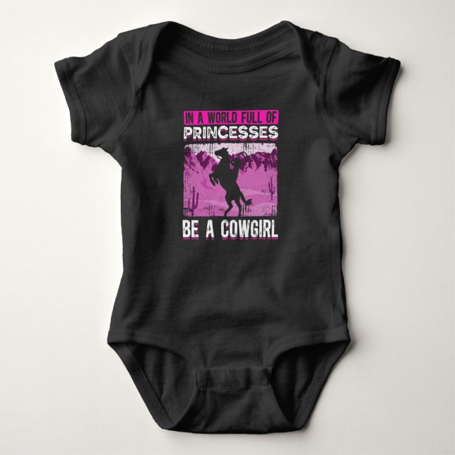 Rodeo Princess Cowgirl Western Horse Riding Baby Strampler (Vorderseite)