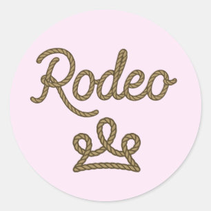 Rodeo Prinzessin Country Western Diadem Krone Pink Runder Aufkleber