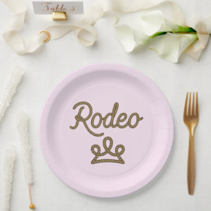 Rodeo-Prinzessin Country Western Tiara Krone Rosa  Pappteller