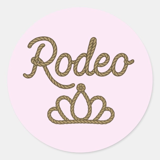 Rodeo Queen Country Western Tiara Crown Pink Runder Aufkleber (Vorderseite)
