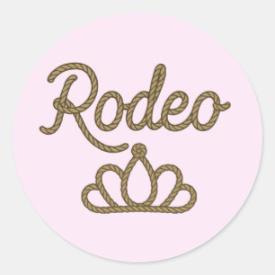 Rodeo-Queen Country Western-Tiara-Krone Pink Runder Aufkleber
