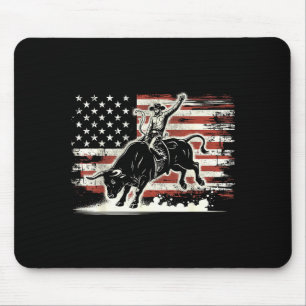 Rodeo Reiter Bulle Patriotischer Cowboy Usa-Flagge Mousepad