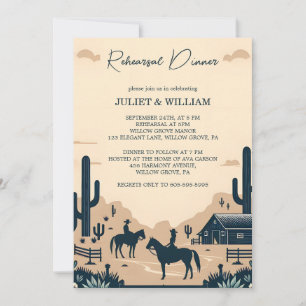 Rodeo Retro Pferd Rustikale Western Probeessen Ein Einladung