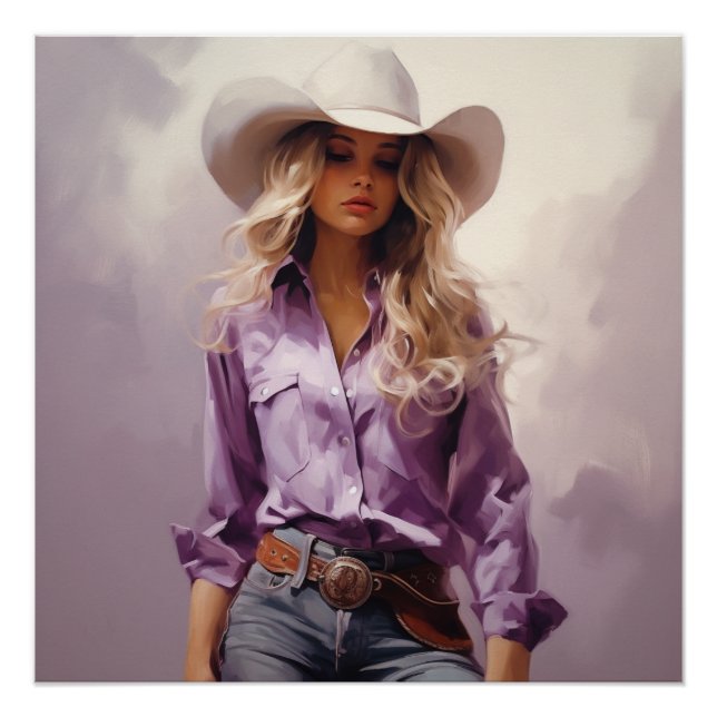 Rodeo Reverie: Cowgirl Wall Art Poster (Vorderseite)