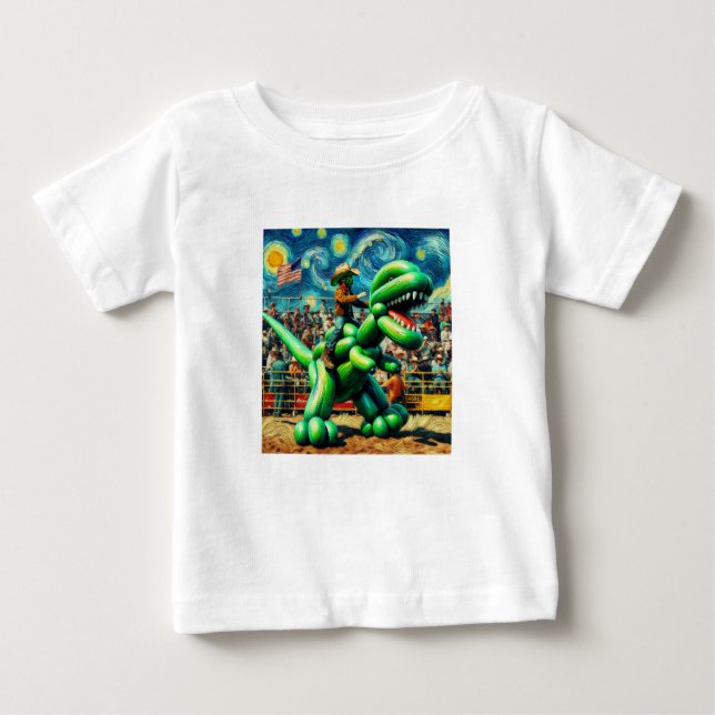 Rodeo Rex - Dino Cowboy Säugling T-Shirt (Vorderseite)