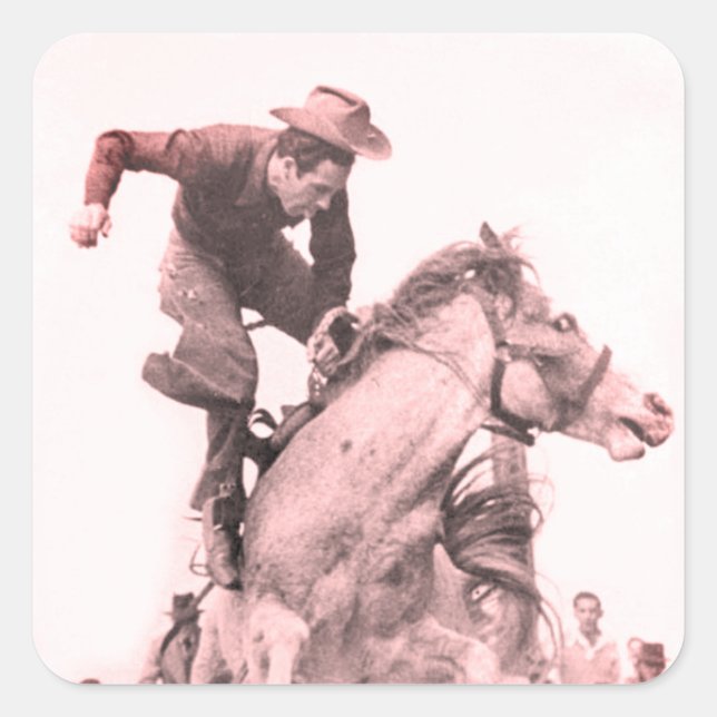 Rodeo Riddin" Quadratischer Aufkleber (Vorderseite)