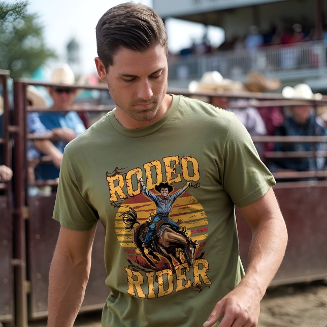 Rodeo Rider - Retro Cowboy Vintag T-Shirt (Von Creator hochgeladen)