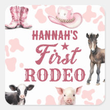 Rodeo Rosa Sticker zum 1. Geburtstag