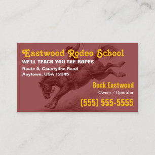 Rodeo-Schule Bucking Bronco Cowboy-Training Visitenkarte