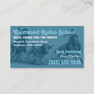 Rodeo-Schule | Cowboy-Roping-Instruktor-Karte Visitenkarte