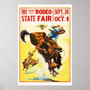 Rodeo Staat Fair USA Vintage Poster restauriert 19