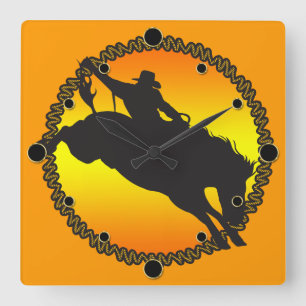 Rodeo Sunset Wall Clock Quadratische Wanduhr