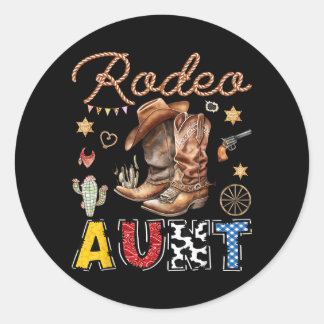 Rodeo-Tante Western Cowboy Geburtstagsjunge Party Runder Aufkleber