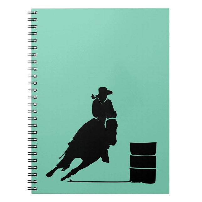 Rodeo Theme Cowgirl Barrel Racing Silhouette Notizblock (Vorderseite)